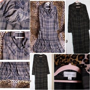 cloth & stone charcoal plaid shacket